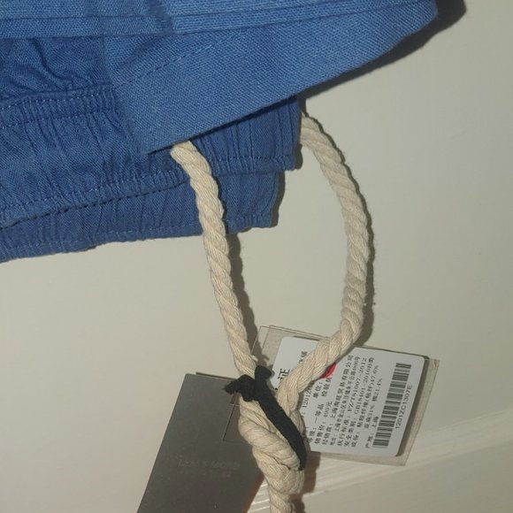 Linen Blend Lightweight Solid Casual Pants Drawstring Rope Pockets Elastic Waist - Picture 13 of 13